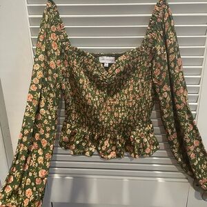 Floral Green Top by Love Tree